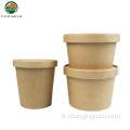 Tasse de soupe de restauration rapide recyclable recyclable respectueuse écologique.